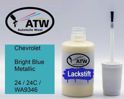 Chevrolet, Bright Blue Metallic, 24 / 24C / WA9346: 20ml Lackstift, von ATW Autoteile West.